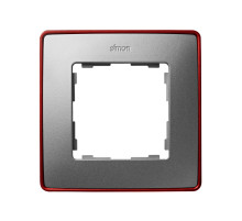 Simon 82 Detail Холодный Алюминий, красное основание Рамка 1-ая