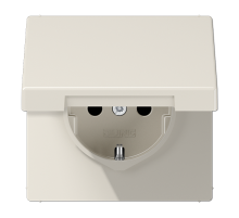 JUNG Штепсельная розетка SCHUKO 16A, 250V~  с крышкой, слоновая кость