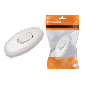 TDM Выключатель на шнур 6А 250В белый