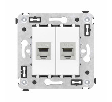 DKC Avanti Компьютерная розетка RJ-45 без шторки в стену, кат.6 двойная экранированная, 
