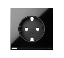 Simon 100 Черный глянец Накладка розетки Simon iO Schuko