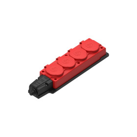 Systeme Electric MultiSet Красная Колодка 4х розетка 2К+З каучуковая 16А/250В IP44