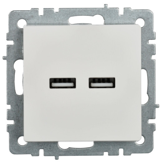 BRITE Роз. USB A+A 3,1А РЮ10-1-БрБ бел. IEK