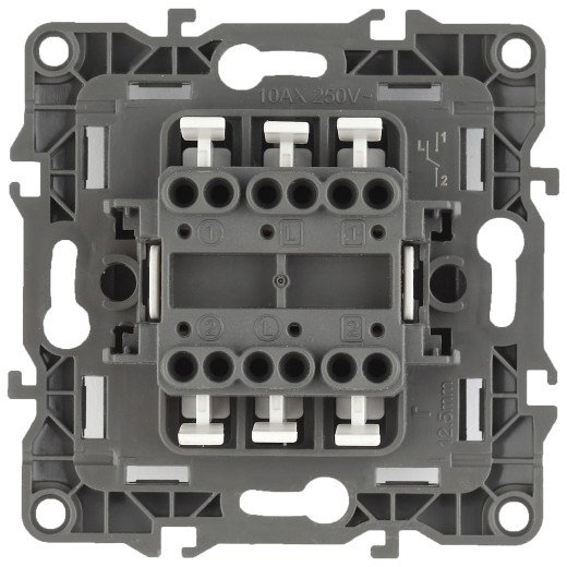 12-1106-04 ЭРА Переключатель двойной, 10АХ-250В, IP20, Эра12, шампань (10/100/2500)