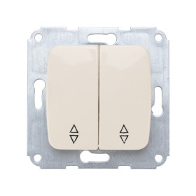 KRANZ DEA Выключатель (переключатель) 2кл проx. с/у 10А меx. бежевый