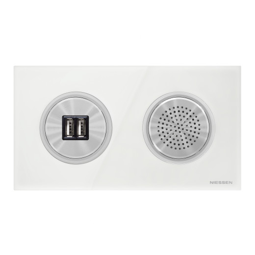 Рамка 2-постовая, серия SKY Moon, цвет стекло белое