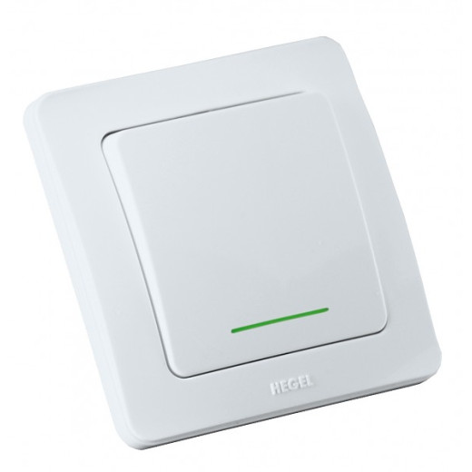 ВС10-362 Переключатель скрытой установки, одноклавишный, с индикацией, цвет белый