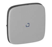 Legrand Valena ALLURE Алюм Клавиша 1-ая с подсветкой/индикацией (голубая линза в центре).