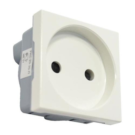 Розетка без з/к 2к, 2 модуля (белая) РКС-20-20-П