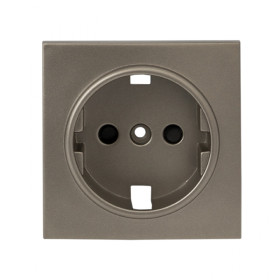 EKF PROxima Валенсия лицевая панель розетки 1-местной с/з 16А кашемир с защ. штор..
