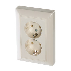 ABB BJB Basic 55 Беж Розетка 2-ая с/з моноблок