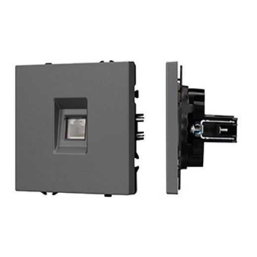 Механизм компьютерной розетки SCT-NOBE-MPC1-SFPL-GR (RJ-45, CAT6) (Arlight, Серый базальт)