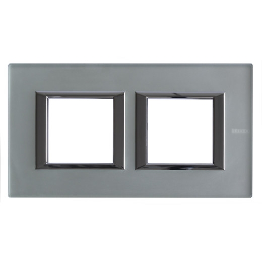 Рамка 2х2П 71мм горизонтальная Матовое стекло Axolute