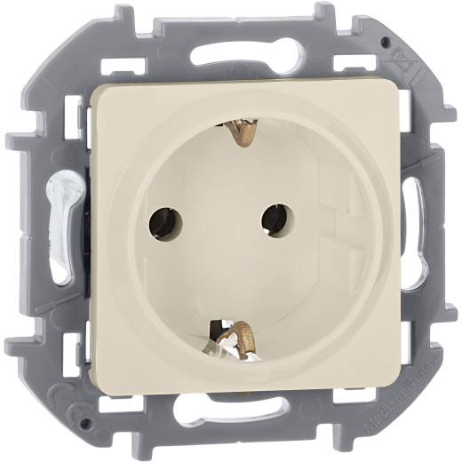 Розетка с заземлением - Legrand/Daccord Inspiria - без шторок 16А 250В винтовые зажимы - слоновая кость