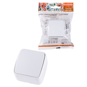 TDM Выключатель 1-кл. открытой установки IP20 10А, белый 