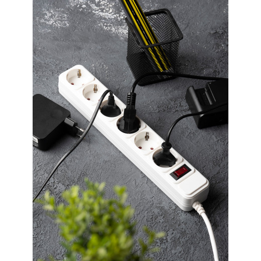 Сетевой фильтр 6*3м 10А/2,2 кВт с выкл. c/з ПВС 3x0,75 Блокбастер EKF PROxima