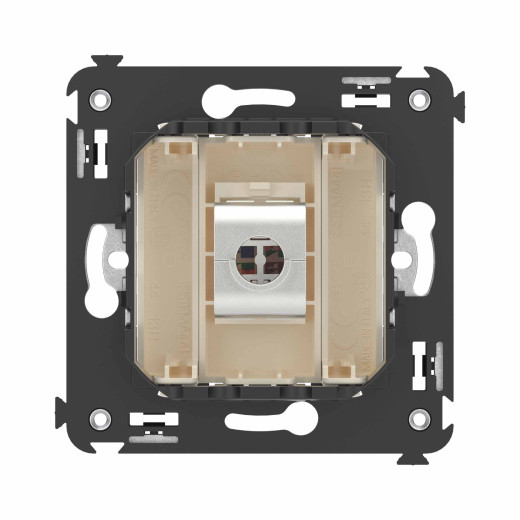 Компьютерная розетка RJ-45 без шторки в стену, кат.6A одинарная  экранированная, Avanti, ванильная дымка