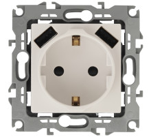 ЭРА Розетка Серия 12 12-4109-02 2P+E 16A-250В штор с 2xUSB 5В-3А слоновая кость