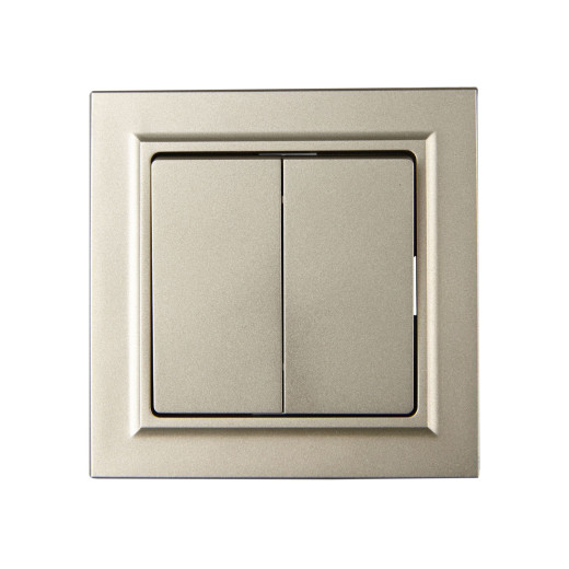 BRITE Выключ. 2-кл. 10А в сб. ВСР10-2-0-БрШ шамп. IEK