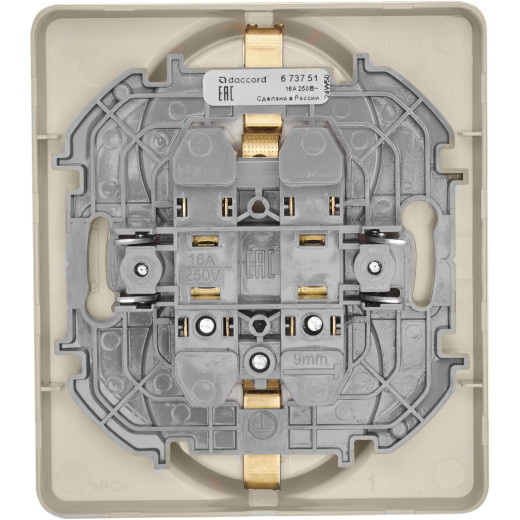 Розетка двойная с заземлением - Legrand/Daccord Inspiria - без шторок в сборе 16А 250В винтовые зажимы - слоновая кость
