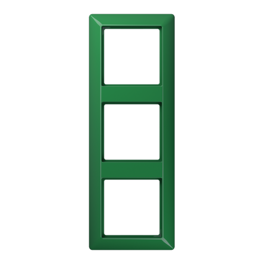 Рамка 3-кратная для вертикальной и горизонтальной установки, термопласт, зеленая