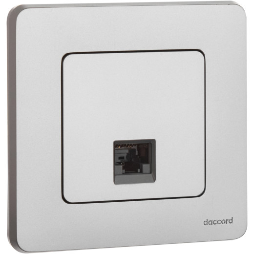 Розетка компьютерная RJ45 категория 6 UTP - Legrand/Daccord Inspiria - алюминий