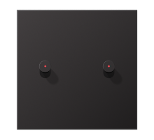 JUNG Центральная плата, 1 пост, 2 тумблера, конус c окошком металл Dark серия LS