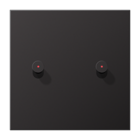 JUNG Центральная плата, 1 пост, 2 тумблера, конус c окошком металл Dark серия LS