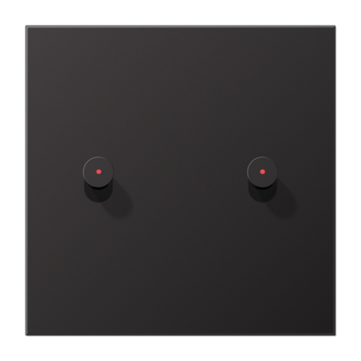 Центральная плата, 1 пост, 2 тумблера, конус c окошком, металл, Dark, серия LS