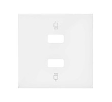 Simon 100 Белый матовый Накладка розетки 2xUSB