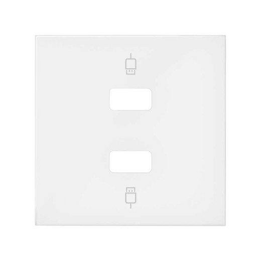 Simon 100 Белый матовый  Накладка розетки 2xUSB