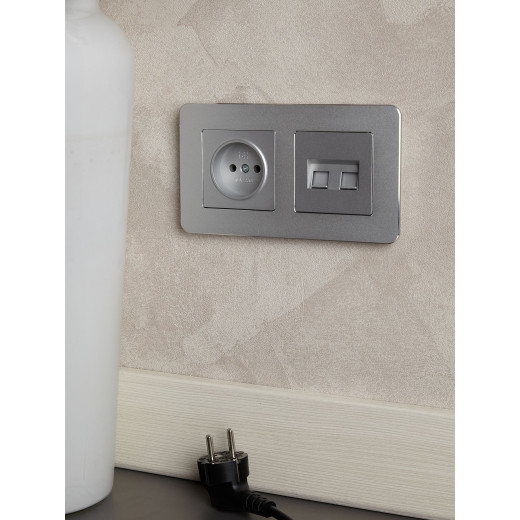 BRITE Роз. комп. 2-ая RJ45 кат.5E РК10-2-БрА алюм. IEK