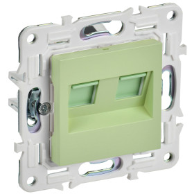 IEK SKANDY Мятный Розетка компьютерная двойная RJ45 кат.6 SK-K04G