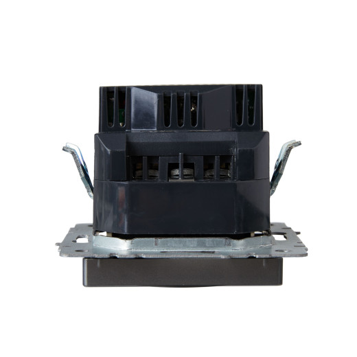 BRITE Роз. с з/к/ш 16А с USB A+A 2,1А РЮш10-1-БрС сталь IEK