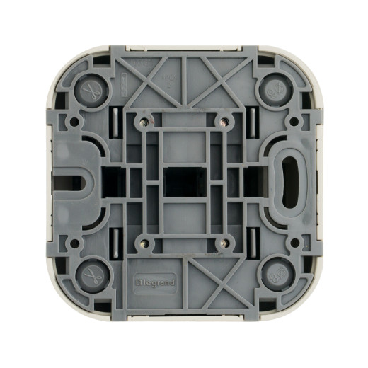 Выключатель двухклавишный - Legrand Quteo - IP20 10А 250В винтовые зажимы накладной монтаж - слоновая кость