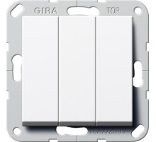 Gira S-55 Бел глянц Выключатель-переключатель 3-клавишный