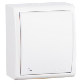 Simon 15 Aqua Белый Переключатель 1-клавишный с подсветкой наружный, IP54