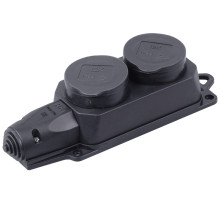 IEK OMEGA РБ32-1-0м Розетка (колодка) двухместная с защитными крышками IP44