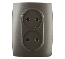 ЭРА Розетка Серия 12 12-2107-13 двойная без заземления 2X2P 16A-250В IP20 бронза