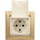 Розетка с заземлением - Legrand Valena - со шторками с защитной крышкой 16А 250В винтовые зажимы - слоновая кость
