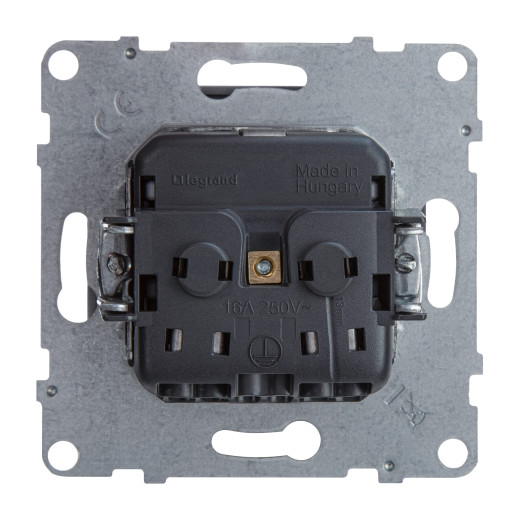 SUNO. Силовая розетка 2К+З 16А 250В с защитными шторками.Безвинтовые зажимы. Цвет 