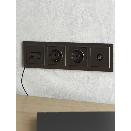 BRITE Рамка 4-мест. РУ-4-БрТБ бр. IEK