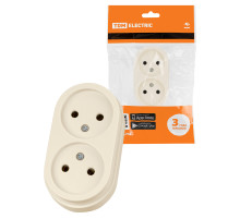 TDM Розетка двойная 2П открытой установки IP20 10А сл. кость 