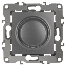 ЭРА 12-4101-12 Светорегулятор поворотно-нажимной, 400ВА 230В, IP20, Эра12, графит (6/60/1500)