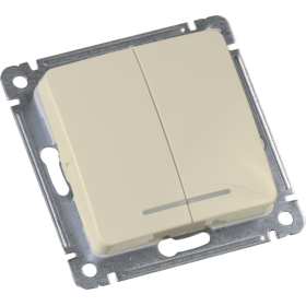 Hegel Мастер внутр Слоновая кость ВС10-452-01 Выключатель 2-клавишный, с индикацией, механизм