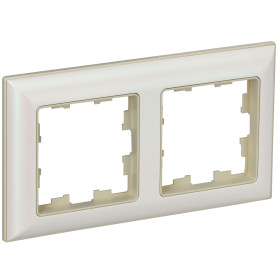 IEK BRITE DECOR Жемчуг/беж 3D-форма Рамка 2-мест. РУ-2-Бр