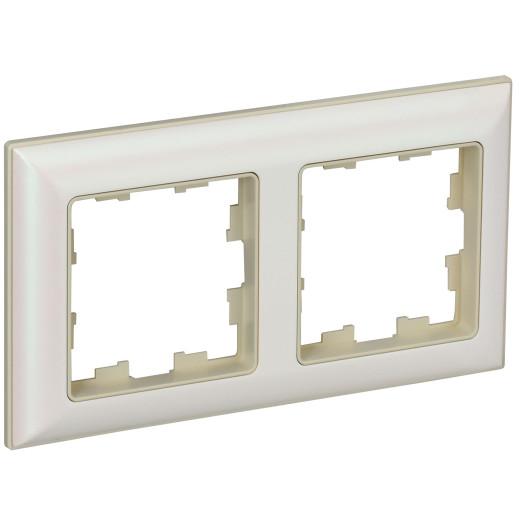 BRITE Рамка 2-мест. РУ-2-Бр беж./жемч. IEK