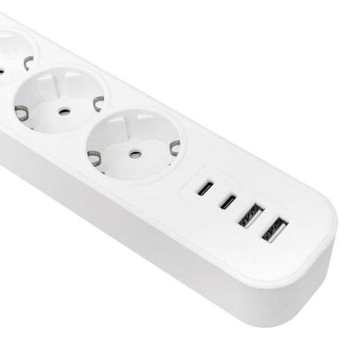 Удлинитель LUX 5 гнезд 2USB 2,4А+2type-C 5 метров 1,5мм2 EKF