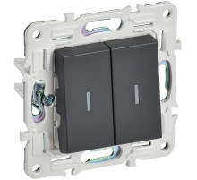 IEK SKANDY Титан Выключатель 2-клавишный с индикацией 10А SK-V09T