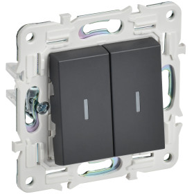 IEK SKANDY Титан Выключатель 2-клавишный с индикацией 10А SK-V09T